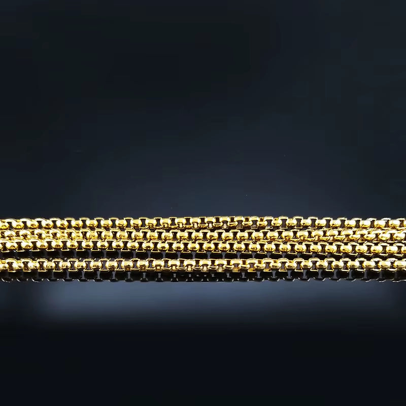 Stainless Steel Long Necklaces Gold Color round Flower Women Long Necklace Jewelry Sautoir Femme Long Acier Inoxydable