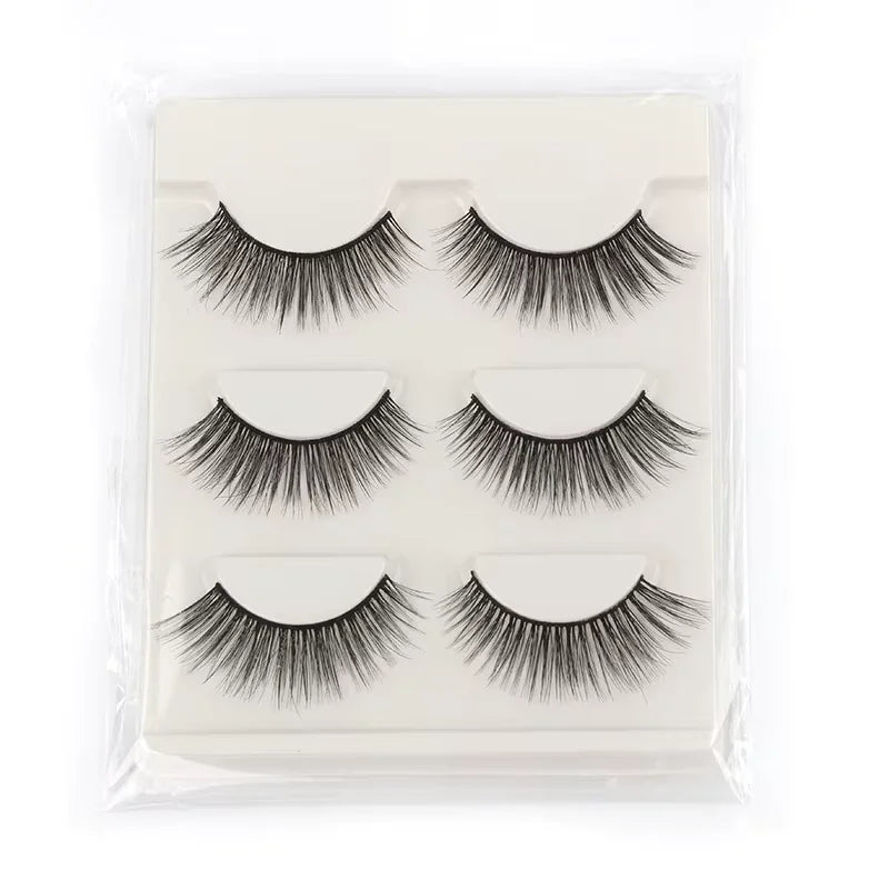 3/10 Pairs Soft False Lashes Dramatic Thick Russian Lashes 3D Mink Eyelashes Reusable Fluffy Russian Strip Lashes Make up Tools