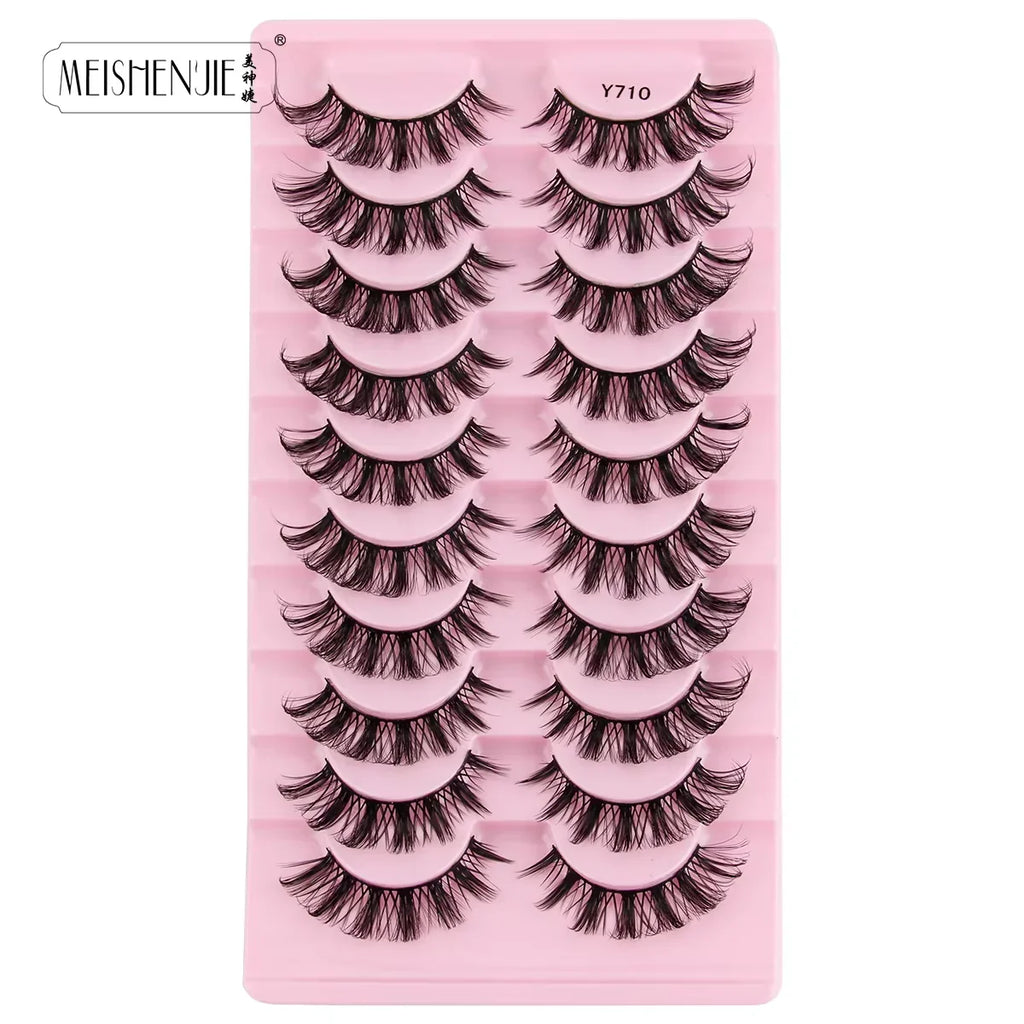 3/10 Pairs Soft False Lashes Dramatic Thick Russian Lashes 3D Mink Eyelashes Reusable Fluffy Russian Strip Lashes Make up Tools