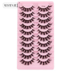 3/10 Pairs Soft False Lashes Dramatic Thick Russian Lashes 3D Mink Eyelashes Reusable Fluffy Russian Strip Lashes Make up Tools