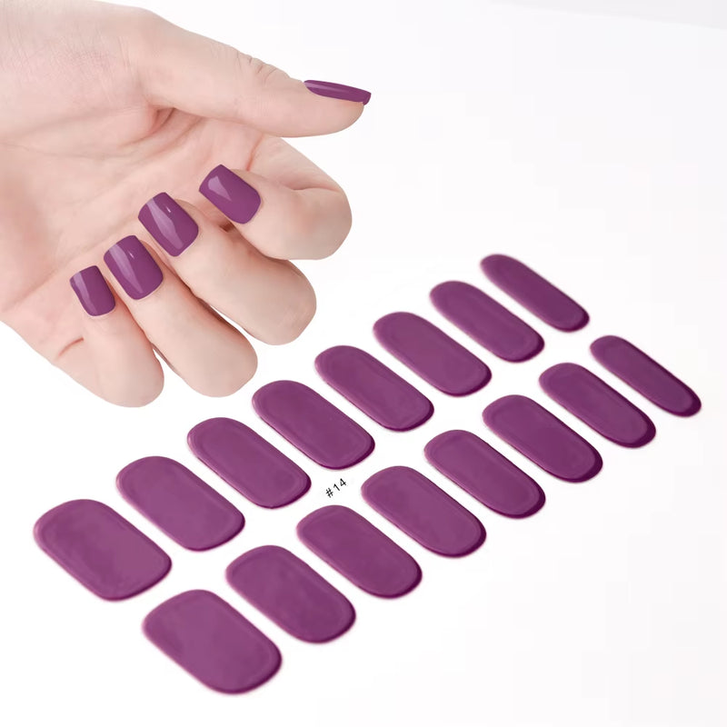 16Tips White French Semi-Cured Gel Nail Patch Sliders Full Cover Gel Nail Stickers for UV Lamp Adhesive Decals Manicure Patch #7