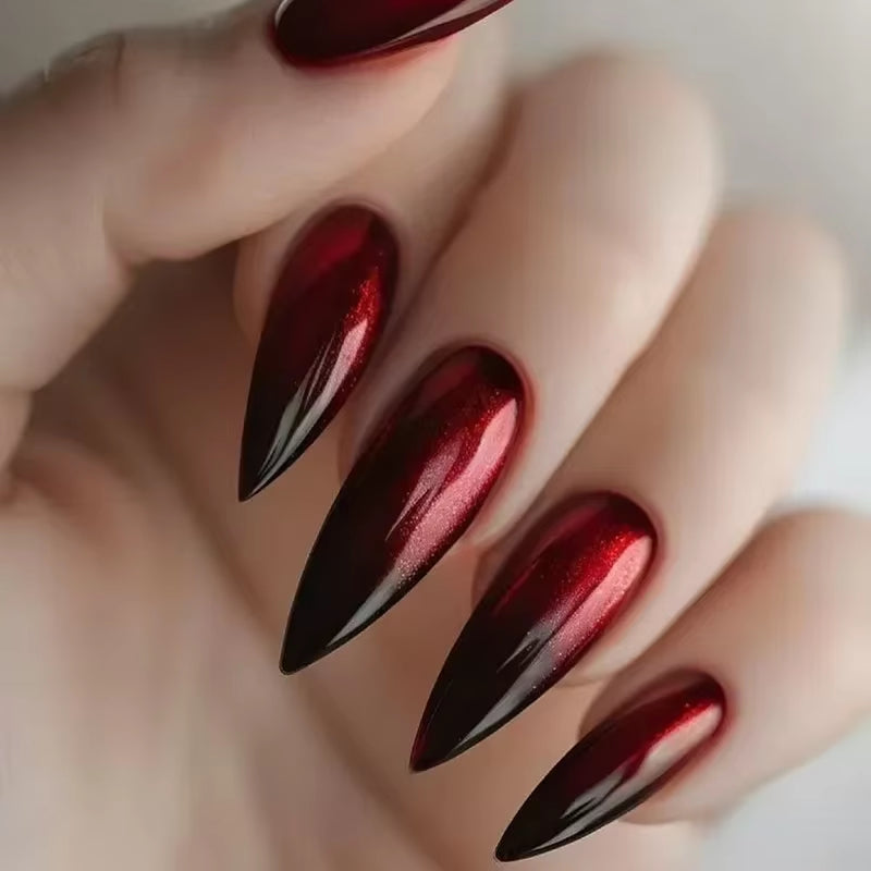 24Pcs Short Almond Press on Nails French Tips Press on Nails False Nails Simple Rose Full Cover Wearable Fake Nail Tips Art