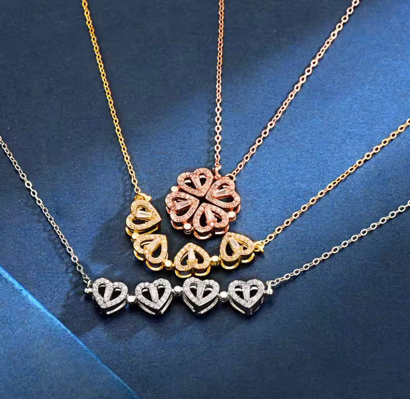 COLLIER À 4 CŒURS-TRÈFLE