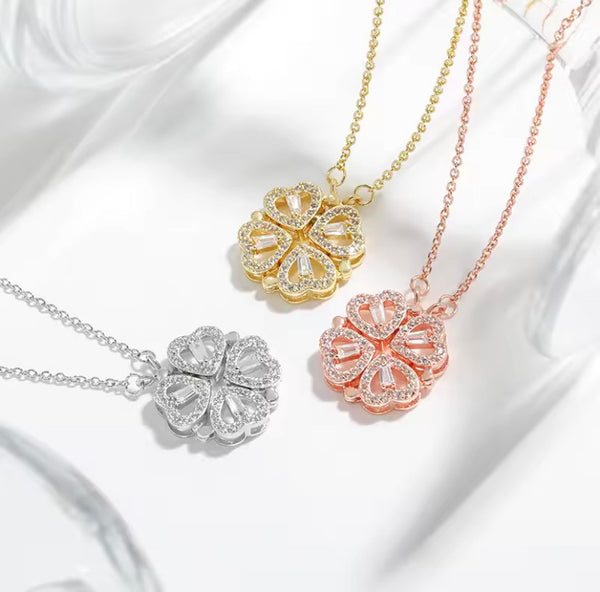 COLLIER À 4 CŒURS-TRÈFLE