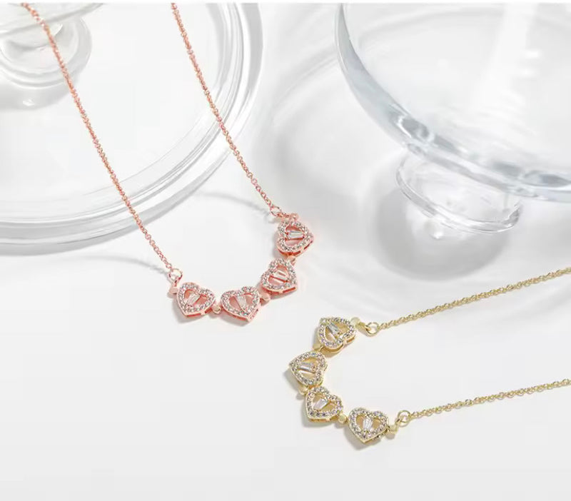 COLLIER À 4 CŒURS-TRÈFLE