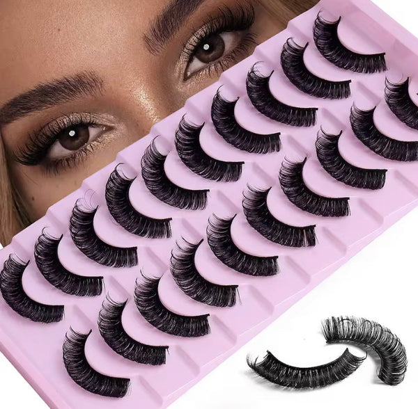 10 PAIRES DE FAUX CILS – EFFET ŒIL DE BICHE