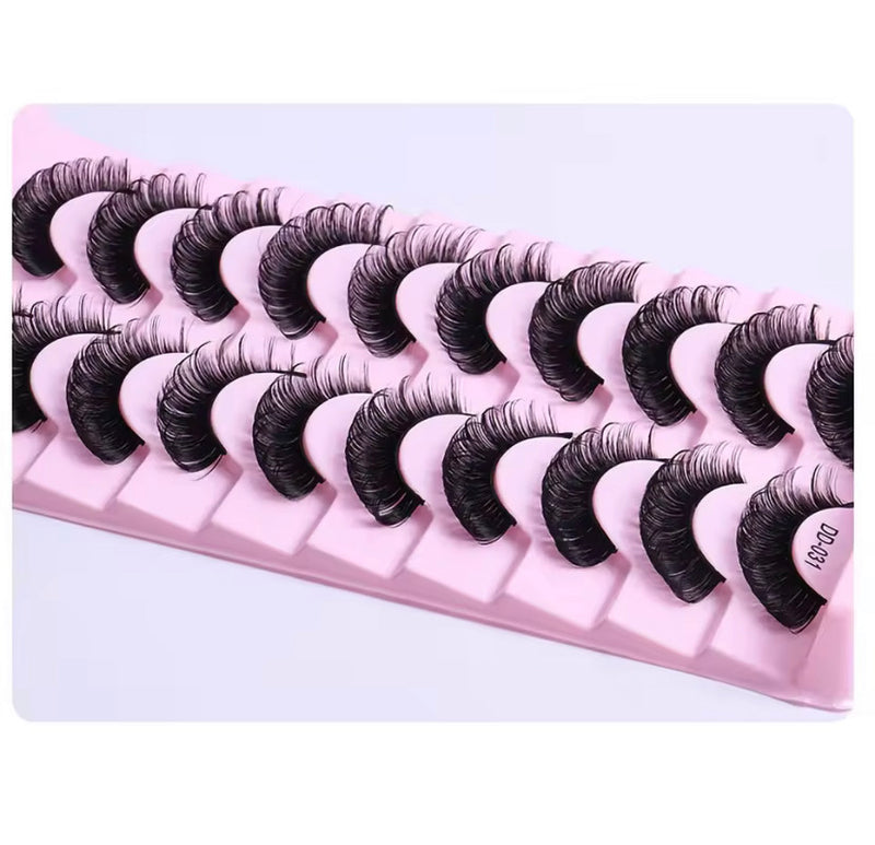 10 PAIRES DE FAUX CILS – EFFET ŒIL DE BICHE