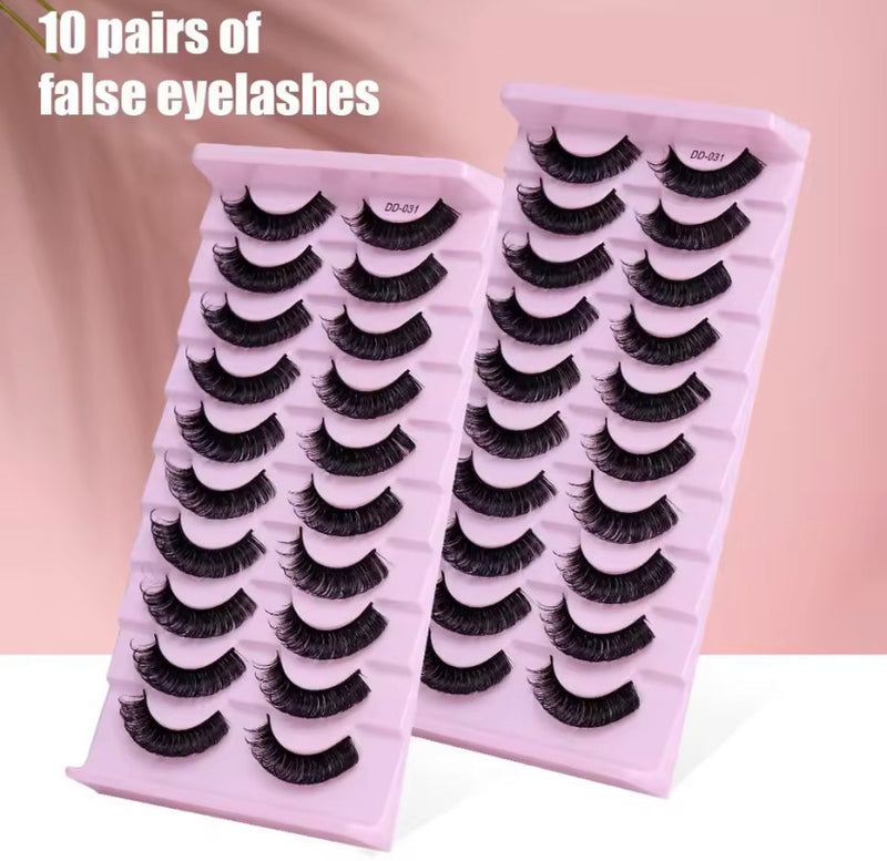 10 PAIRES DE FAUX CILS – EFFET ŒIL DE BICHE