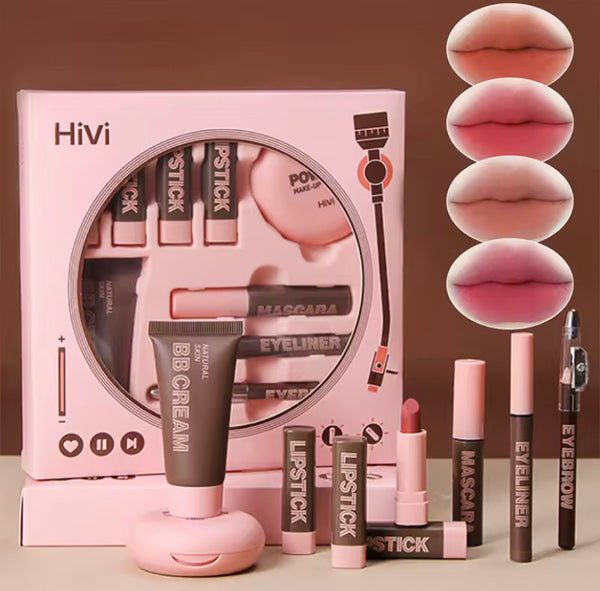 COFFRET MAQUILLAGE EN POUDRE + ROUGE À LÈVRES