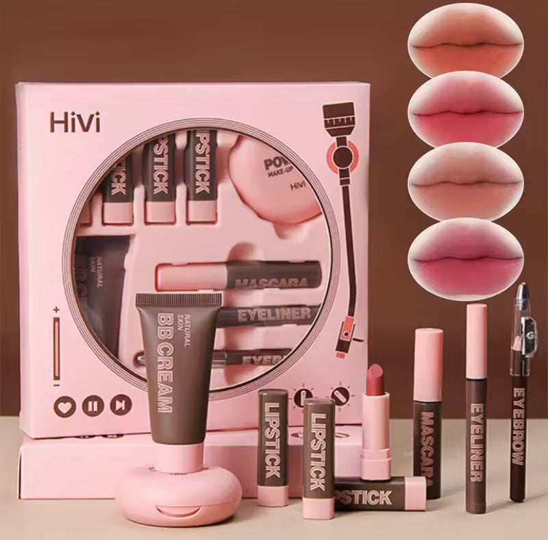 COFFRET MAQUILLAGE EN POUDRE + ROUGE À LÈVRES