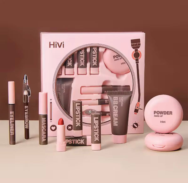 COFFRET MAQUILLAGE EN POUDRE + ROUGE À LÈVRES