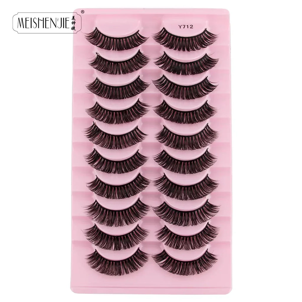 3/10 Pairs Soft False Lashes Dramatic Thick Russian Lashes 3D Mink Eyelashes Reusable Fluffy Russian Strip Lashes Make up Tools