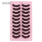 3/10 Pairs Soft False Lashes Dramatic Thick Russian Lashes 3D Mink Eyelashes Reusable Fluffy Russian Strip Lashes Make up Tools