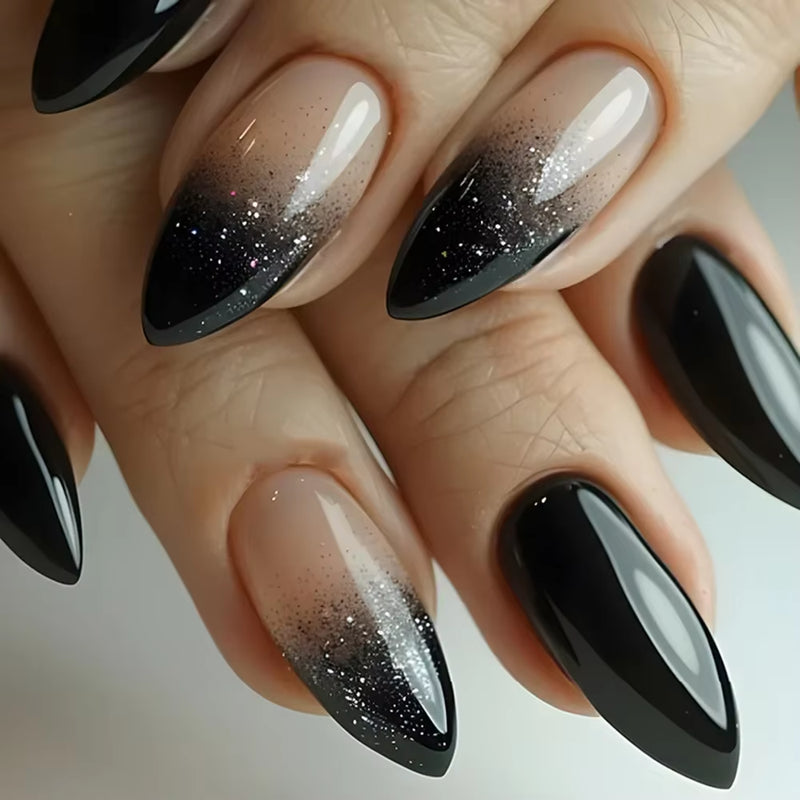 24Pcs Short Almond Press on Nails French Tips Press on Nails False Nails Simple Rose Full Cover Wearable Fake Nail Tips Art