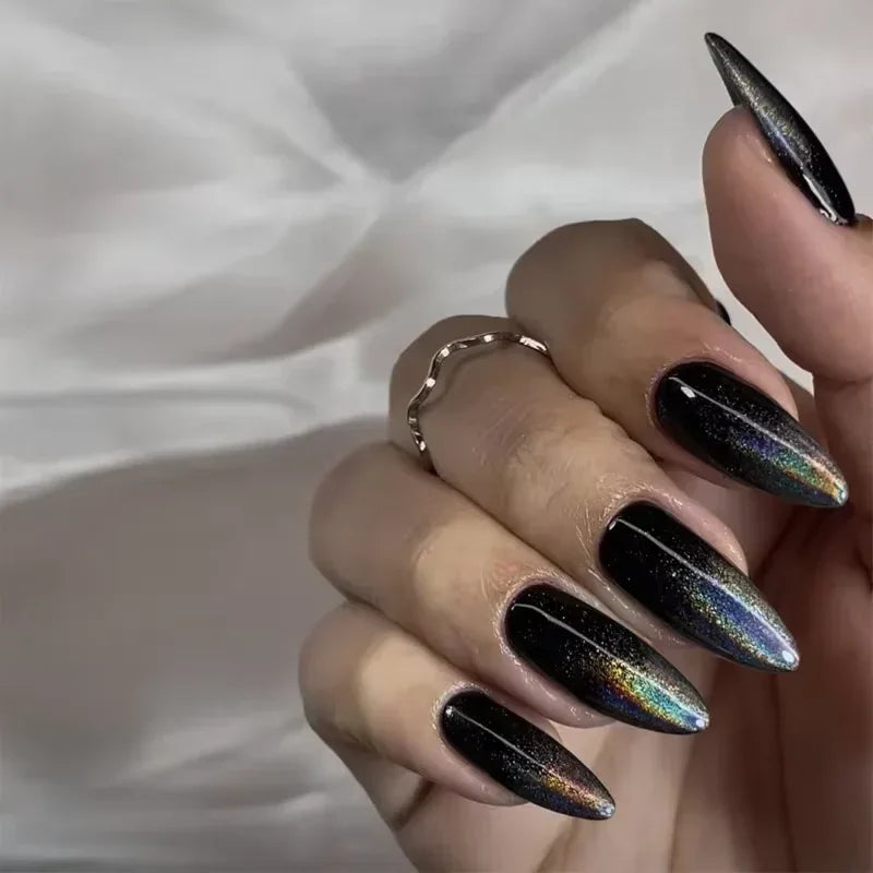 24Pcs Short Almond Press on Nails French Tips Press on Nails False Nails Simple Rose Full Cover Wearable Fake Nail Tips Art