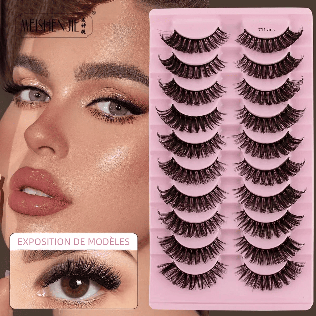FAUX CILS 3D EFFET MINK – LOT DE 3/10 PAIRES RÉUTILISABLES