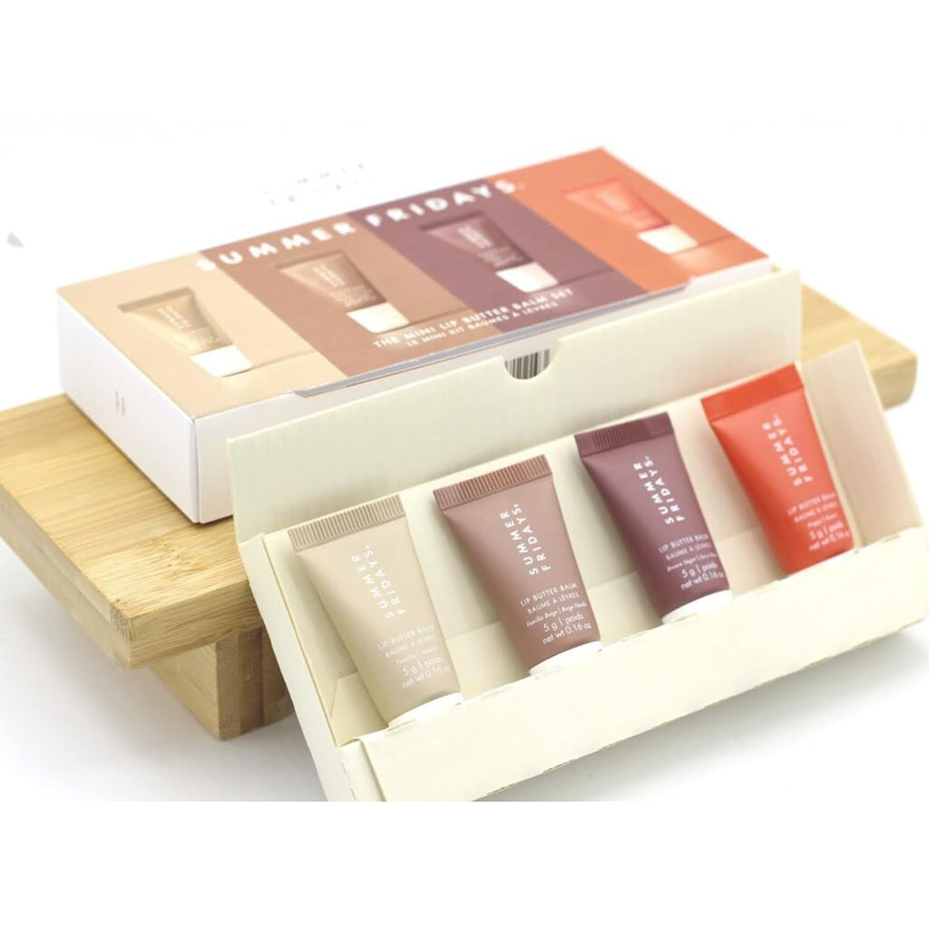 LOT DE 4 MINI BAUMES À LÈVRES AU BEURRE – HYDRATATION INTENSE